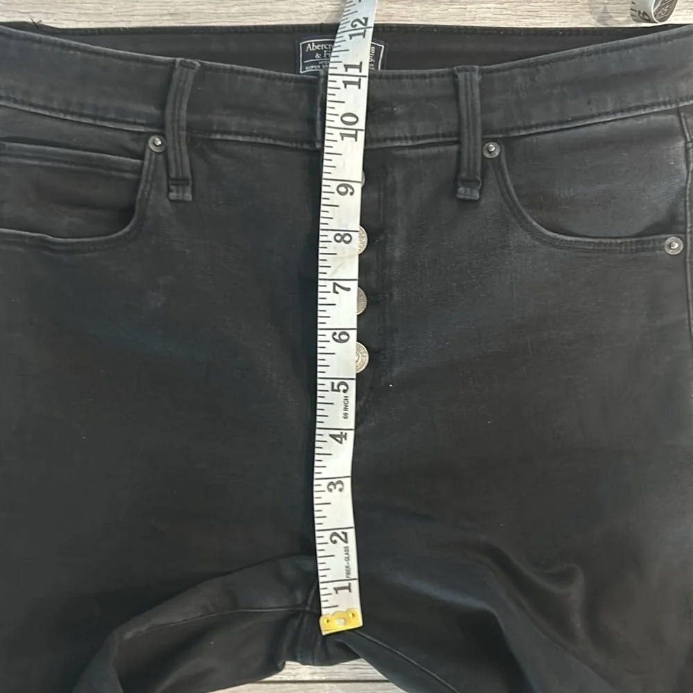Abercrombie high rise super skinny ankle jeans in black size 28